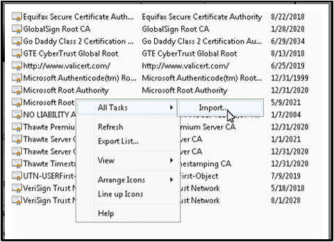 import certificate