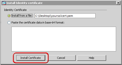 install identity certificate
