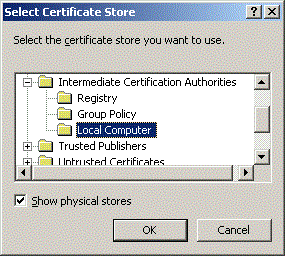 select certificate store