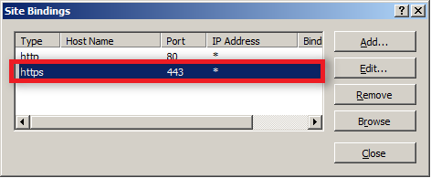 site binding settings