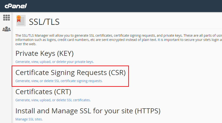 c-panel-ssl-tls-csr