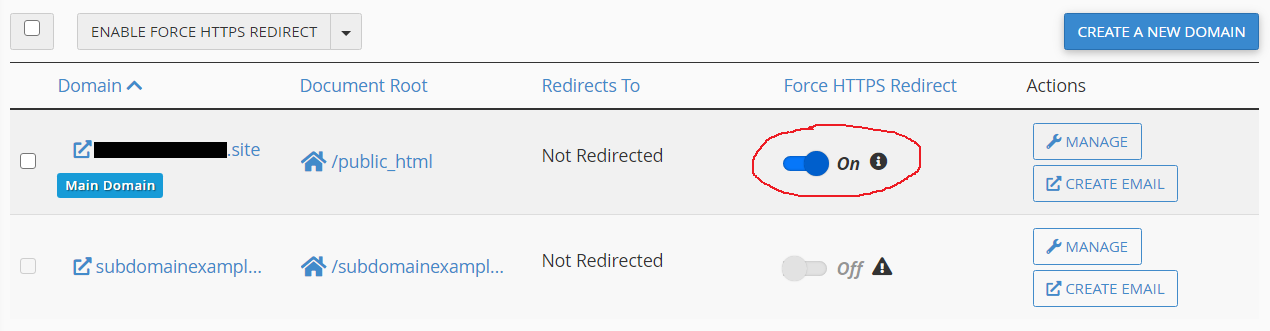 force https redirection on