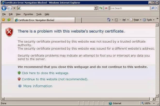 Ssl Certificate Errors In Internet Explorer Troubleshoot Guide