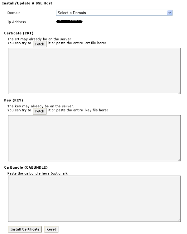 Install ssl cert on cpanel