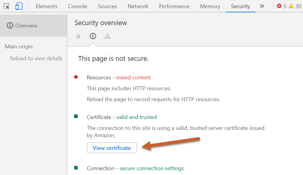 secure view certificate chrome