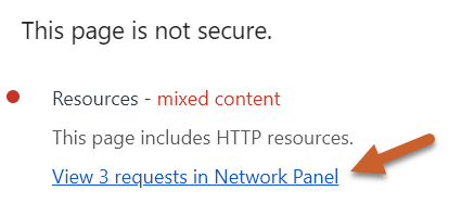this page is not secure