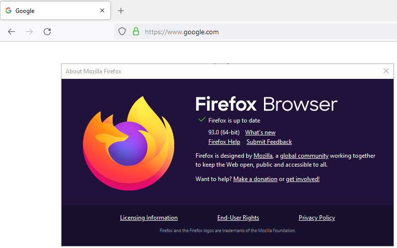 about firefox